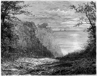 Les falaises de craie au Königsstuhl, Rügen, Allemagne, 19e siècle
