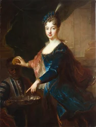 Dame avec un page aux cheveux noirs