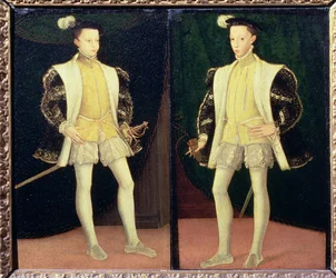 De gauche à droite François II (1544-60) et Charles IX (1550-74) de France