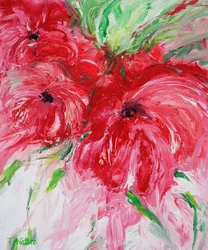 Fleurs abstraites rouges