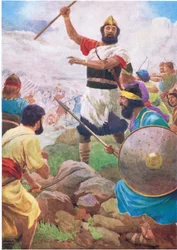Saül gagne son royaume, de The Bible Picture Book publié par Thomas Nelson, c.1950