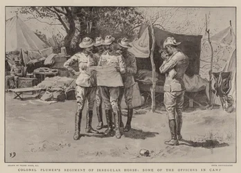 Le régiment de cavalerie irrégulière du colonel Plumer, certains des officiers au camp