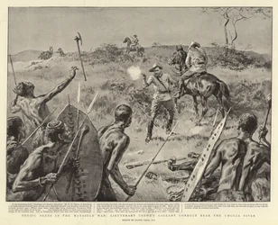 Actes héroïques dans la guerre des Matabele, la conduite courageuse du lieutenant Crewe près de la rivière Umguza