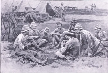 Soldats fatigués profitant d