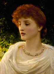 "Sylvia" Portrait de jeune femme de la bourgeoisie anglaise victorienne. Peinture de Frank Dicksee (1853-1928) Collection privee