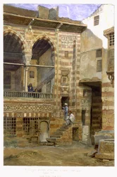 Une cour, Al Hosh, dans la maison de Sheikh Sadat, Le Caire, 1873
