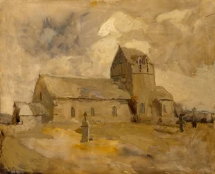 Église de village et cimetière, Bretagne, n.d.