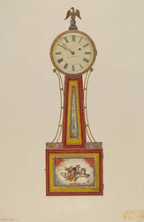 Horloge banjo, vers 1939 (aquarelle)