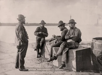 Pêcheurs dans la baie de Whitby