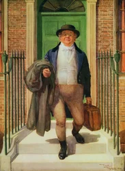 M. Pickwick quittant la maison