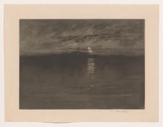 Paysage nocturne avec un lac