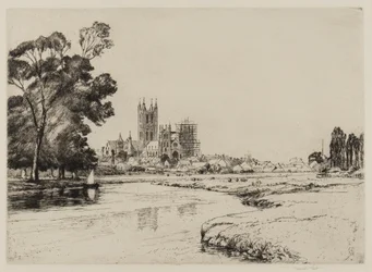 Canterbury depuis les prés, 1930