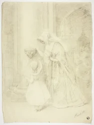 Dame et fille à l