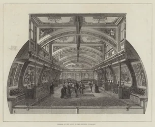 Intérieur du salon dans le navire à vapeur Bessemer