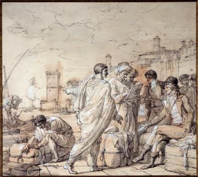 Négociants sur les quais du port de Marseille