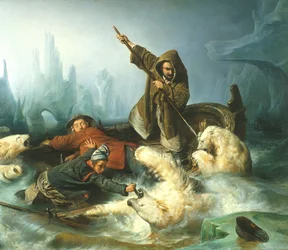 French: Battez les ours polaires / La chasse aux ours polair Fight with Polar Bears