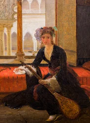 Sultane dans un intérieur (huile sur toile)
