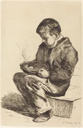 Enfant mangeant sa soupe