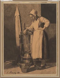 Serviteur tirant l
