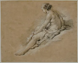 Jeune fille nue assise
