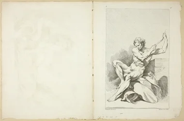 Nu académique (recto et verso), du Seconde Livre de Figures d’Académies gravées en Partie par les Professeurs de l’Académie Royale