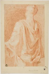 Femme drapée, vue de dos