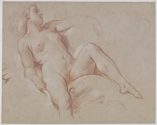 Femme nue sur un dauphin