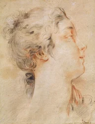 Tête de femme tournée vers la droite