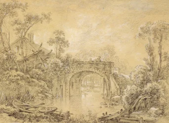 Paysage avec un Pont Rustique, vers 1740