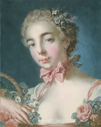 Tête de Flora, gravée par Louis-Marin Bonnet (1736-93) 1769