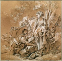 Paysanne et ses enfants