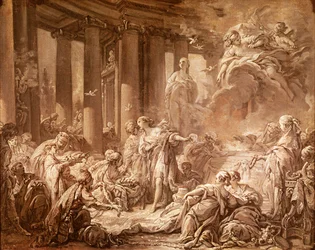 Psyché recevant les honneurs divins (étude préparatoire), vers 1740