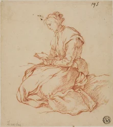 Femme assise lisant
