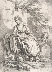 La Jeune Fille se reposant, 1756