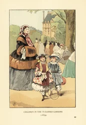 Enfants dans les jardins des Tuileries en 1859