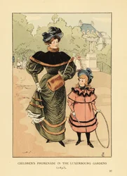 Promenade des enfants dans les jardins du Luxembourg en 1893