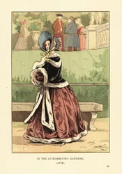 Femme à la mode dans les jardins du Luxembourg