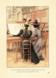 Dans le Cabinet des Estampes, Bibliothèque Nationale