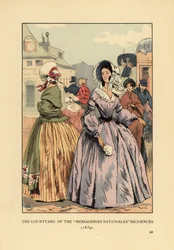 Femmes attendant les diligences à Paris