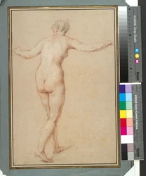 Femme nue debout vue de dos, c.1722
