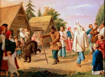 Bouffons dans un village, 1857