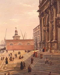 Marches menant à la Basilique de Santa Maria della Salute à Venise, par Frans Vervloet, Italie