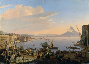 Vue de Naples avec le Vésuve en arrière-plan