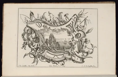 Cartouche avec jeunes tritons, Livre de Cartouches Irréguliers