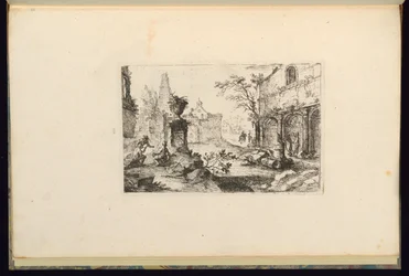 Paysage avec ruines