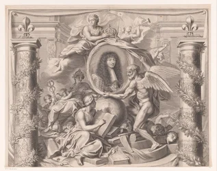 Portrait allégorique de Louis XIV (partie supérieure)