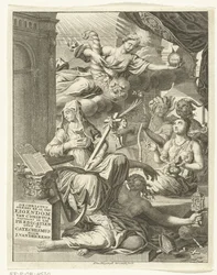 Allégorie avec des personnifications féminines de la vérité, des vertus et des vices