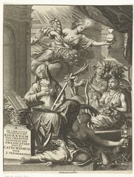 Allégorie avec des personnifications féminines de la vérité et peut-être des vertus et des vices