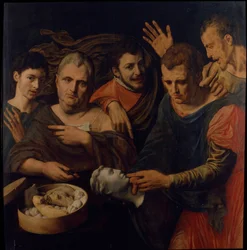 Portrait de Frans Floris et Willem Key avec Titus, Caligula et Vitellius, 1537