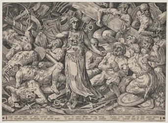 Victoire entourée de prisonniers et de trophées